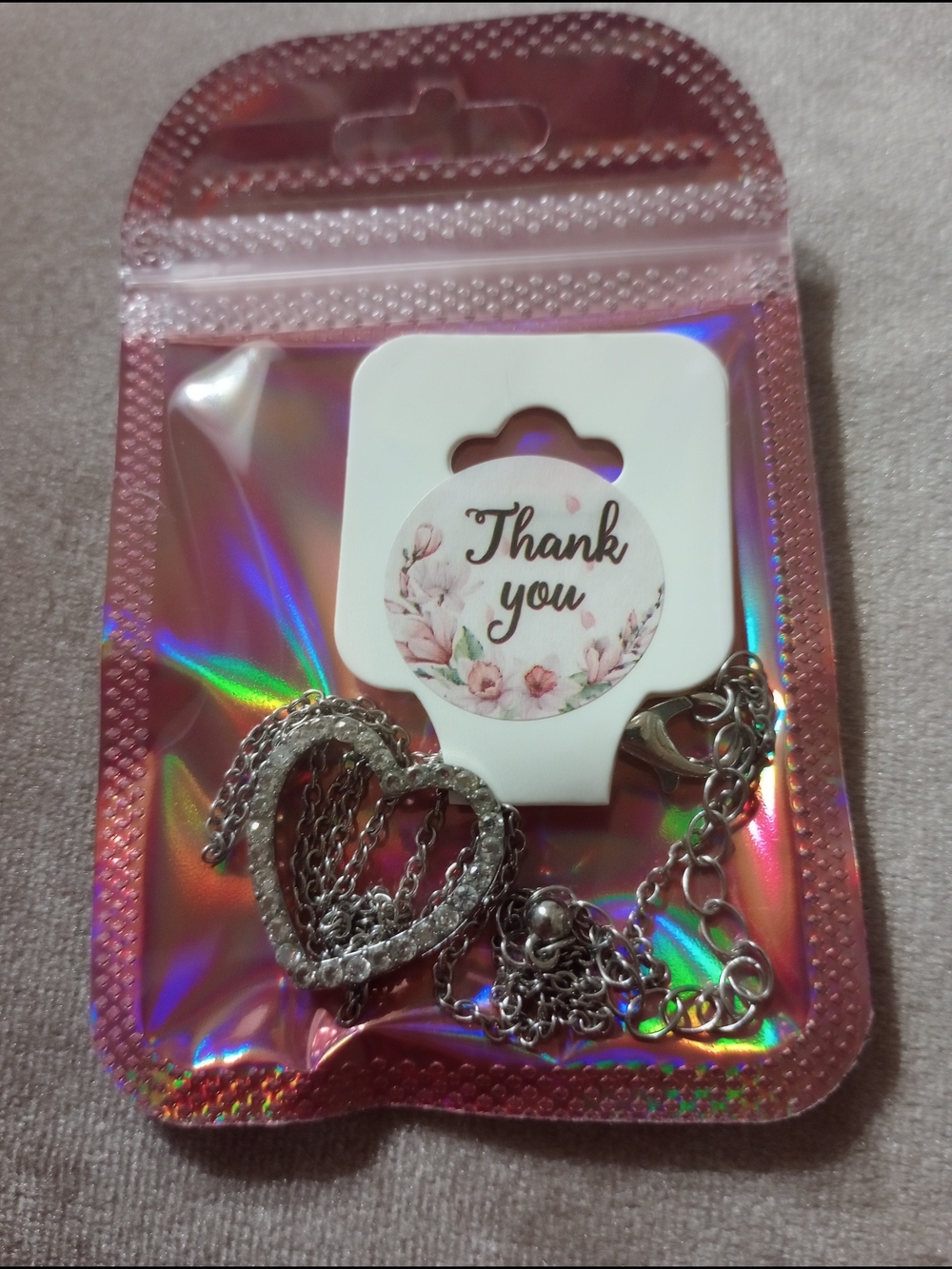 Silver Heart Pendant Necklace - Thank You Gift